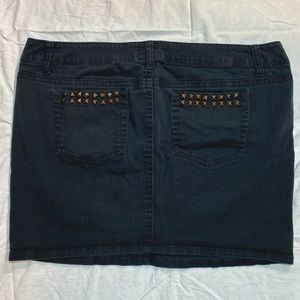 Torrid denim miniskirt studded punk black 14 goth